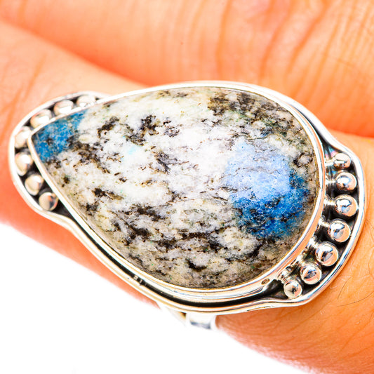 K2 Blue Azurite Rings handcrafted by Ana Silver Co - RING121598