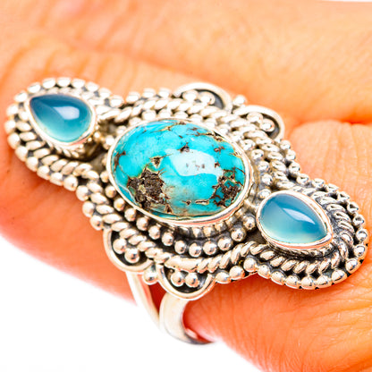 Blue Copper Composite Turquoise Rings handcrafted by Ana Silver Co - RING121599