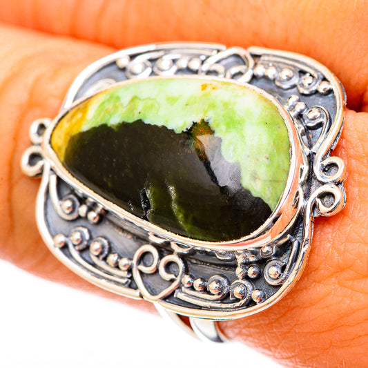 Australian Green Opal Rings handcrafted by Ana Silver Co - RING121603