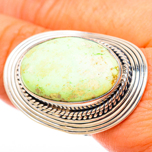 Lemon Chrysoprase Rings handcrafted by Ana Silver Co - RING121604