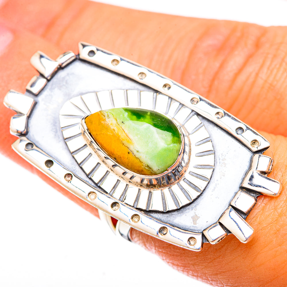 Australian Green Opal Rings handcrafted by Ana Silver Co - RING121607