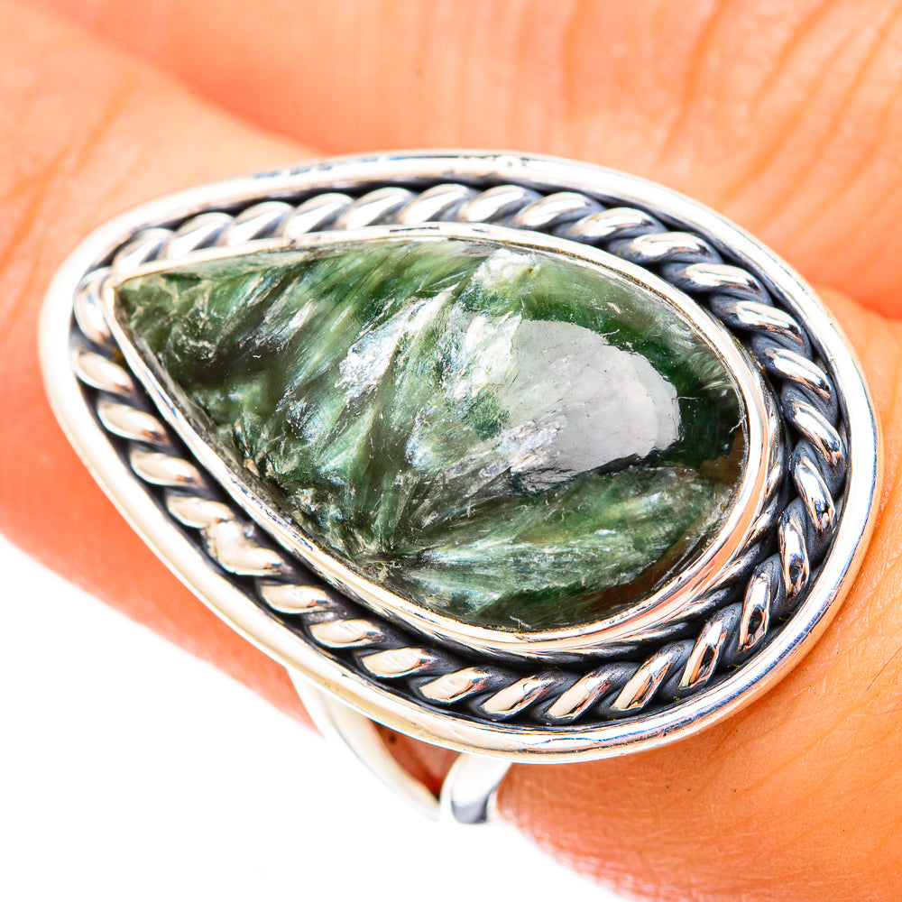 Seraphinite Rings handcrafted by Ana Silver Co - RING121608
