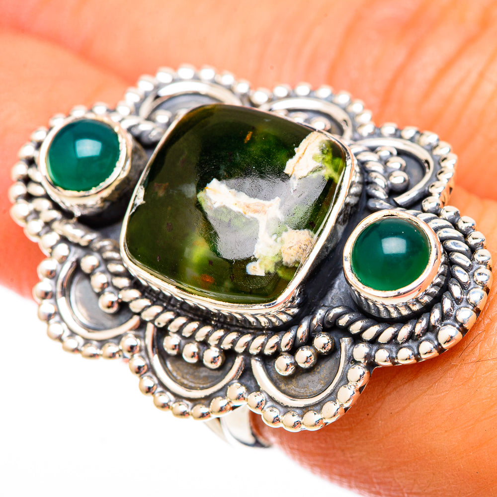 Australian Green Opal Rings handcrafted by Ana Silver Co - RING121609