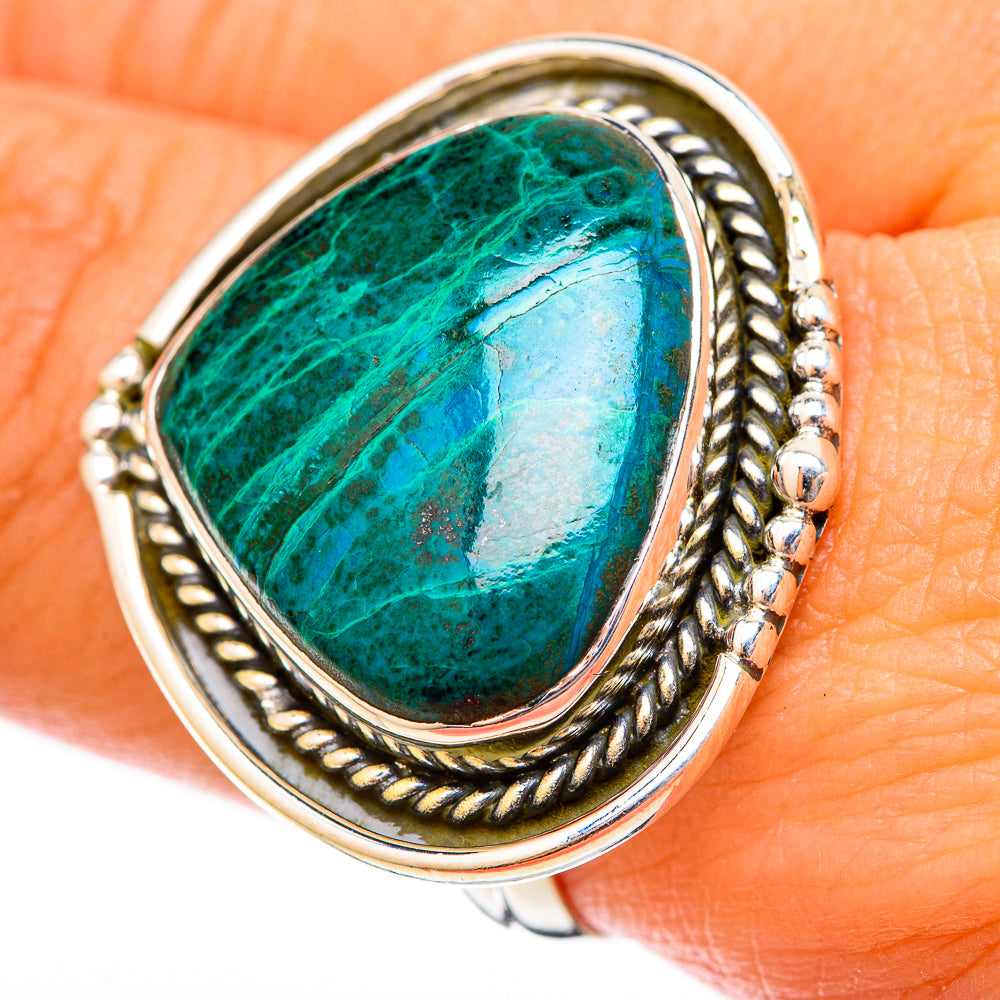 Chrysocolla Rings handcrafted by Ana Silver Co - RING121610