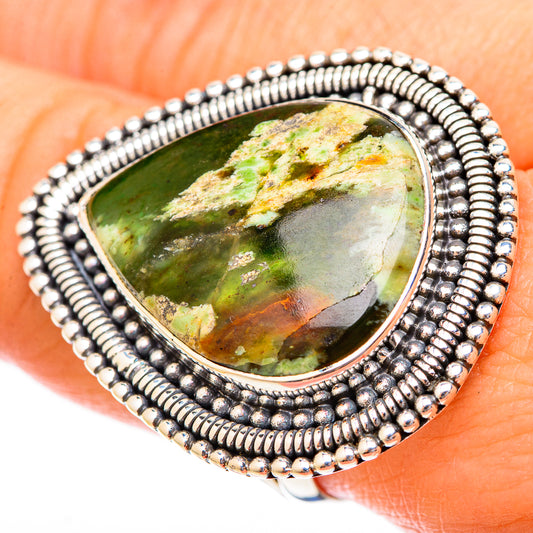 Australian Green Opal Rings handcrafted by Ana Silver Co - RING121611