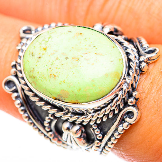 Lemon Chrysoprase Rings handcrafted by Ana Silver Co - RING121614