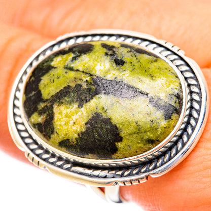 Serpentine Stone Rings handcrafted by Ana Silver Co - RING121615
