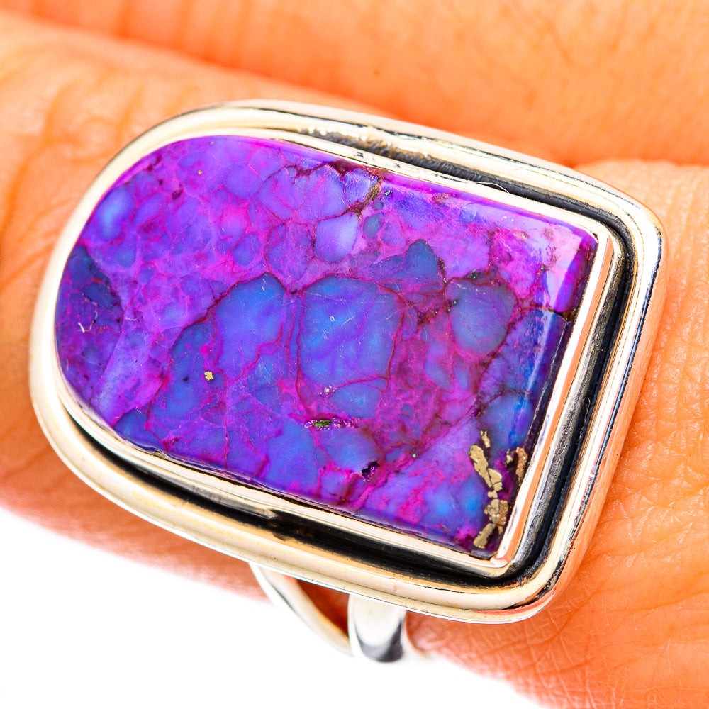 Purple Copper Composite Turquoise Rings handcrafted by Ana Silver Co - RING121626