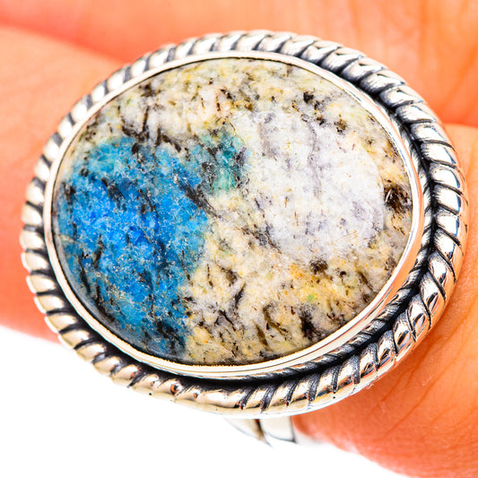K2 Blue Azurite Rings handcrafted by Ana Silver Co - RING121642