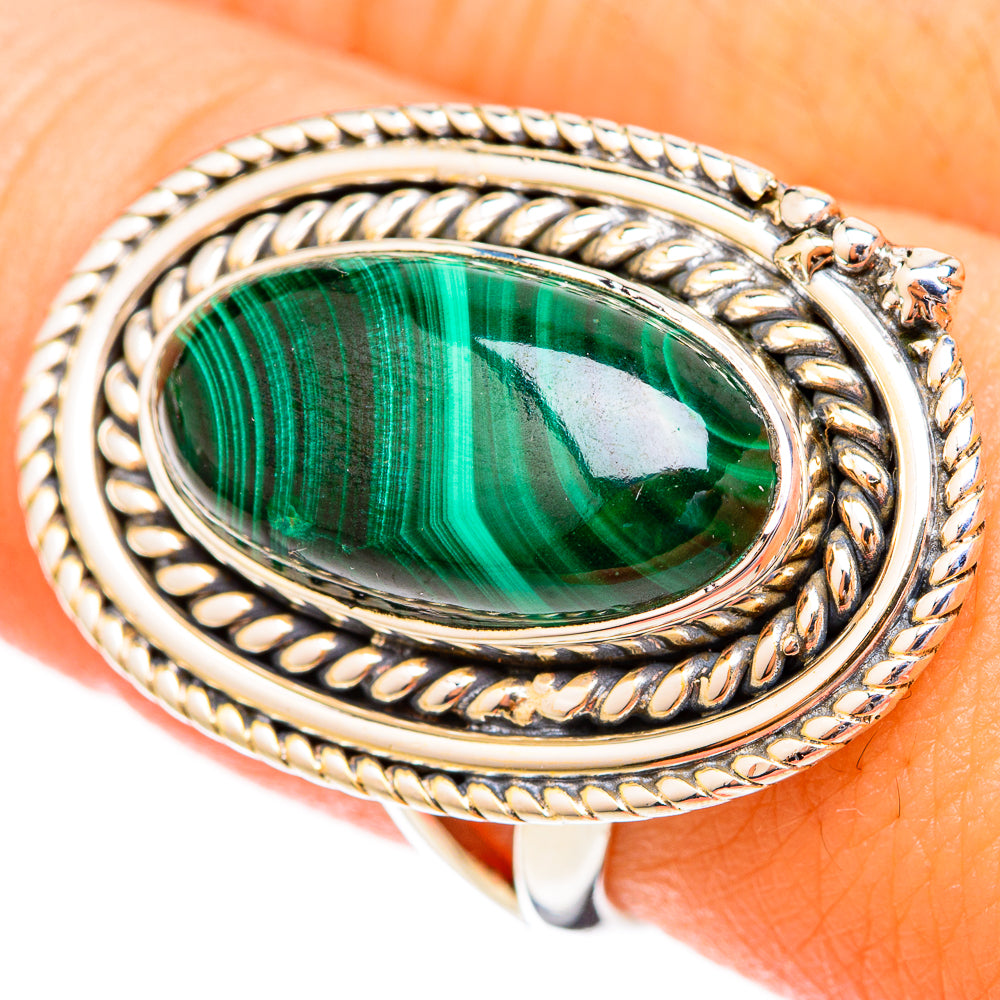 Malachite Rings handcrafted by Ana Silver Co - RING121646