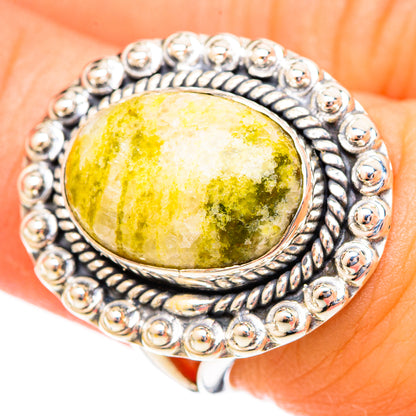 African Green Opal Rings handcrafted by Ana Silver Co - RING121649