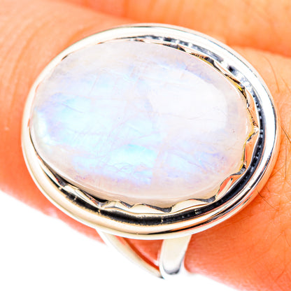 Rainbow Moonstone Rings handcrafted by Ana Silver Co - RING121662