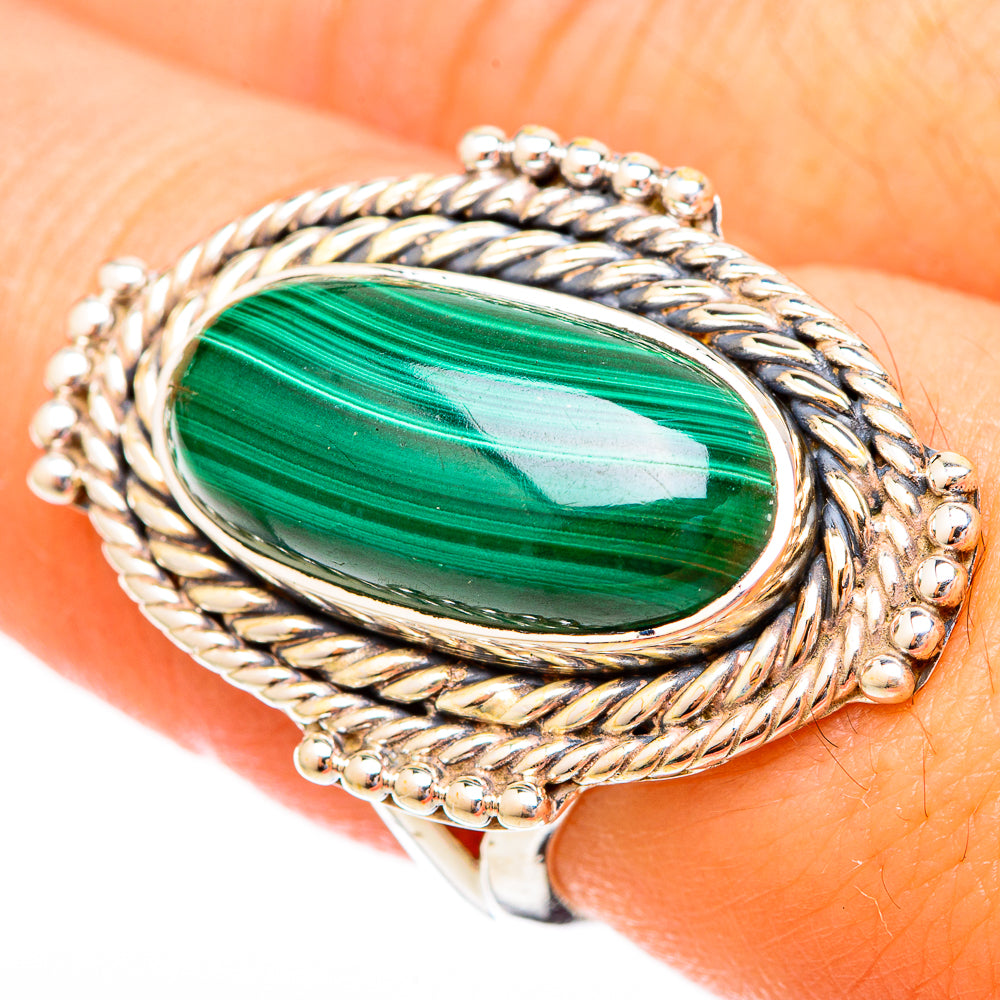 Malachite Rings handcrafted by Ana Silver Co - RING121681
