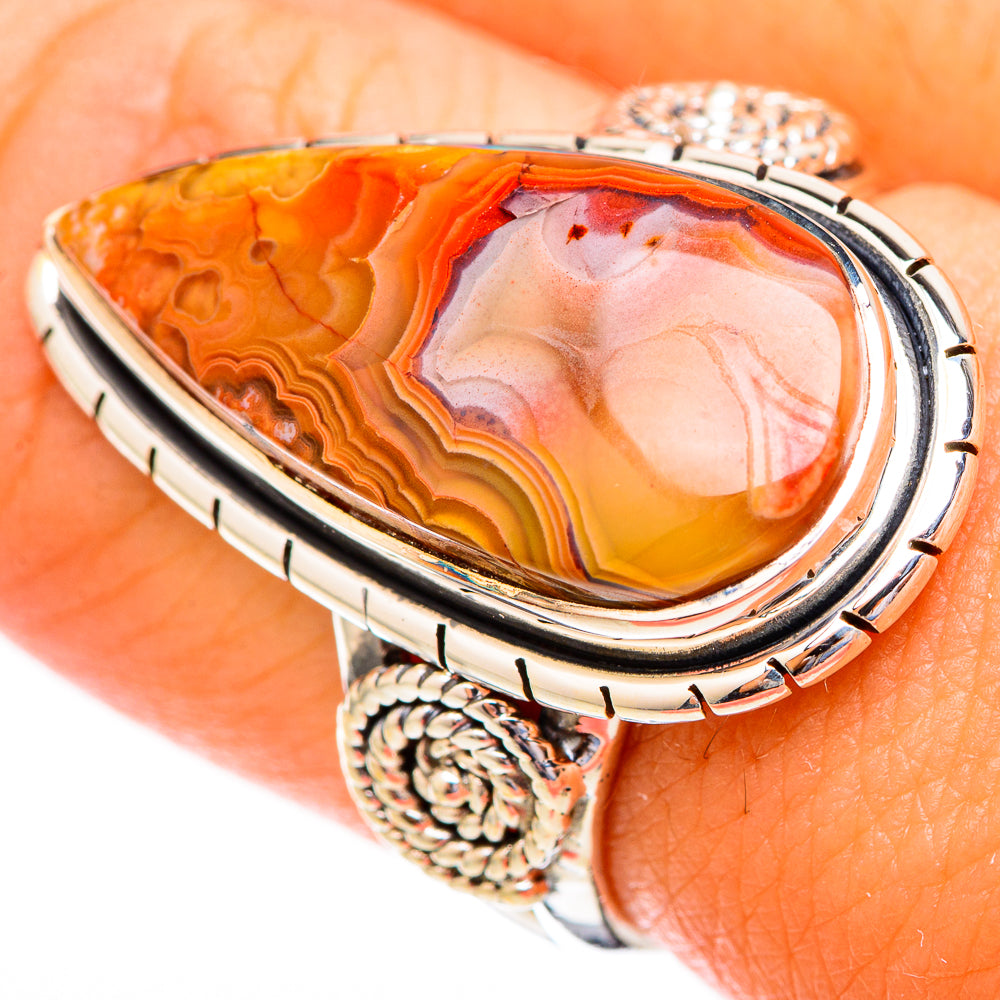 Crazy Lace Agate Rings handcrafted by Ana Silver Co - RING121685