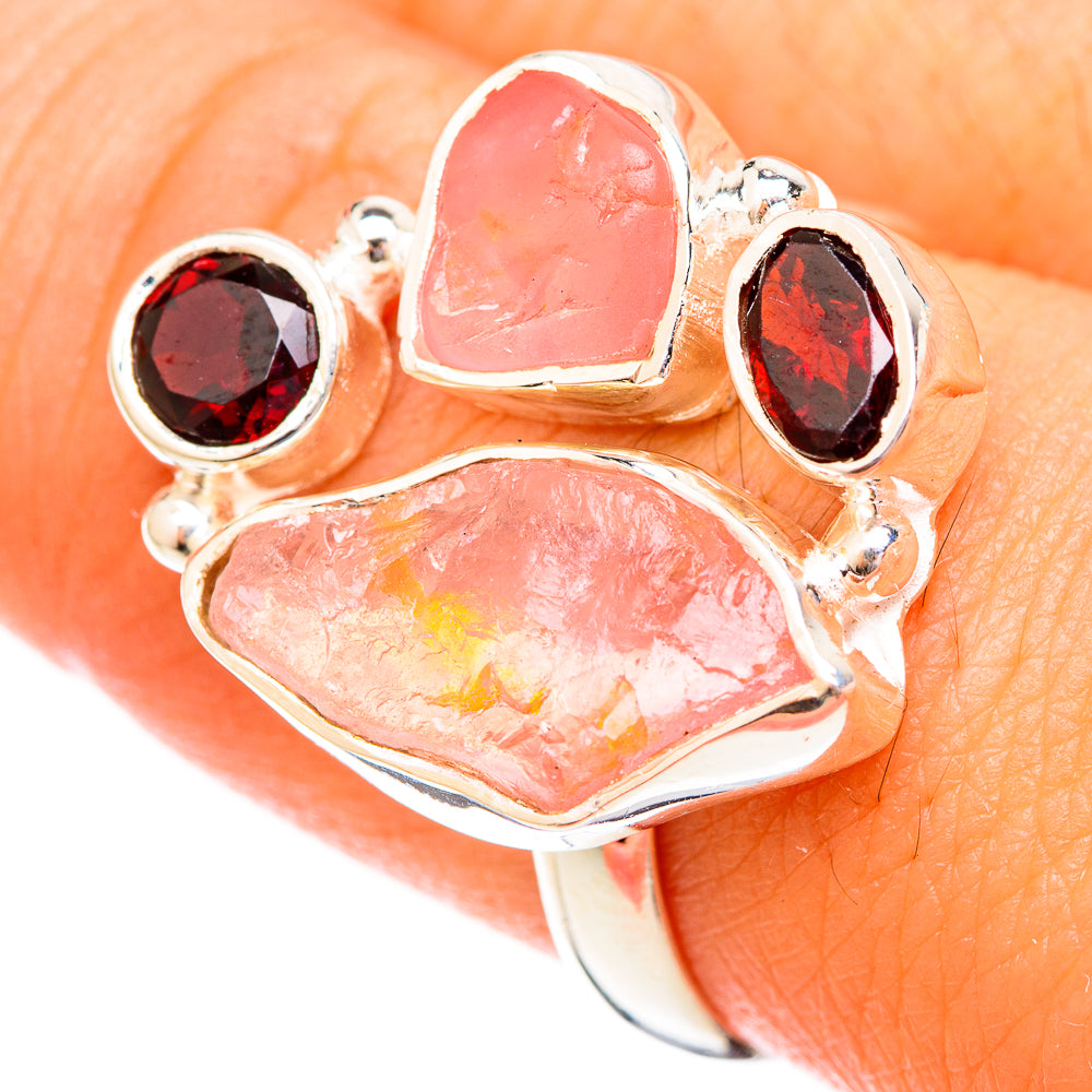 Rose Quartz Rings handcrafted by Ana Silver Co - RING121689