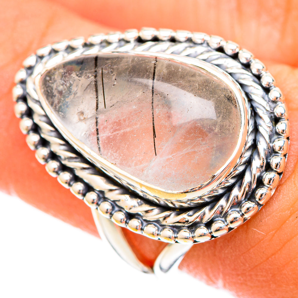 Tourmalinated Quartz Rings handcrafted by Ana Silver Co - RING121694