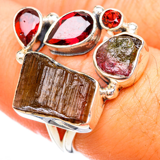 Watermelon Tourmaline Rings handcrafted by Ana Silver Co - RING121699