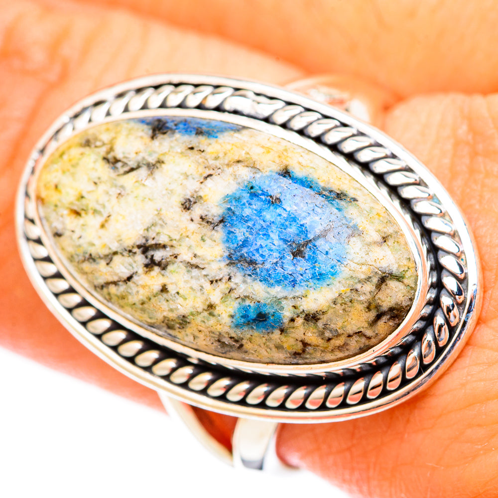K2 Blue Azurite Rings handcrafted by Ana Silver Co - RING121713