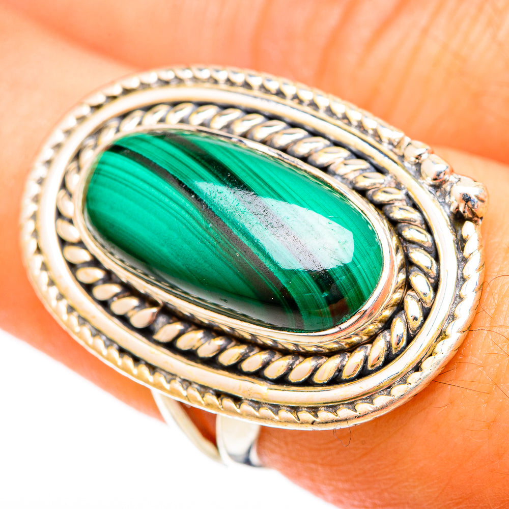 Malachite Rings handcrafted by Ana Silver Co - RING121714