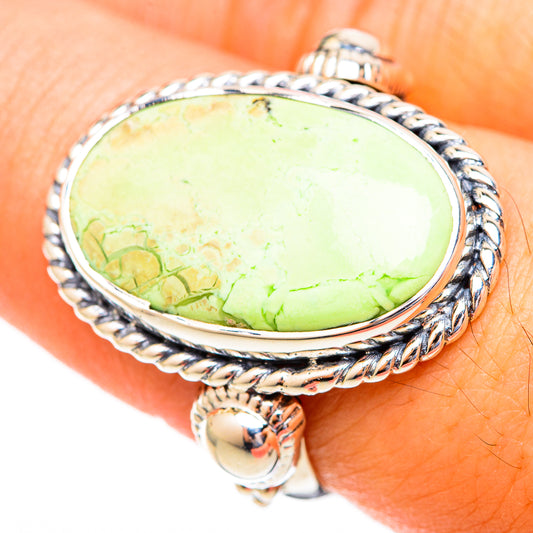 Lemon Chrysoprase Rings handcrafted by Ana Silver Co - RING121715