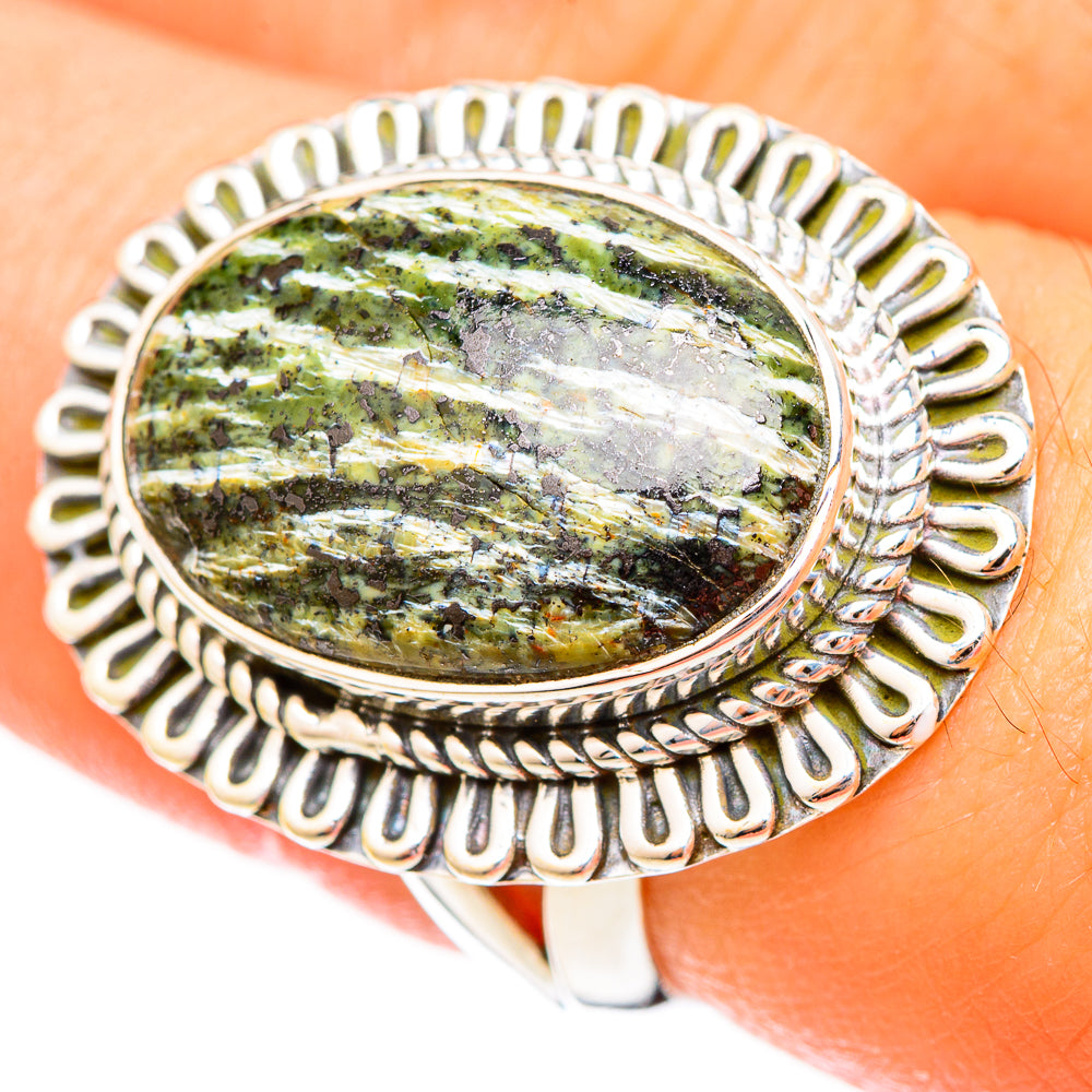 Green Swiss Opal Rings handcrafted by Ana Silver Co - RING121717