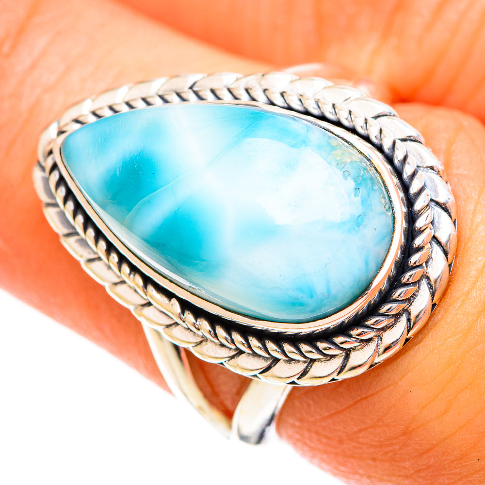 Larimar Rings handcrafted by Ana Silver Co - RING121741