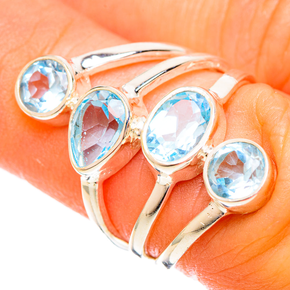 Blue Topaz Rings handcrafted by Ana Silver Co - RING121744