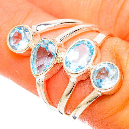 Blue Topaz Rings handcrafted by Ana Silver Co - RING121744