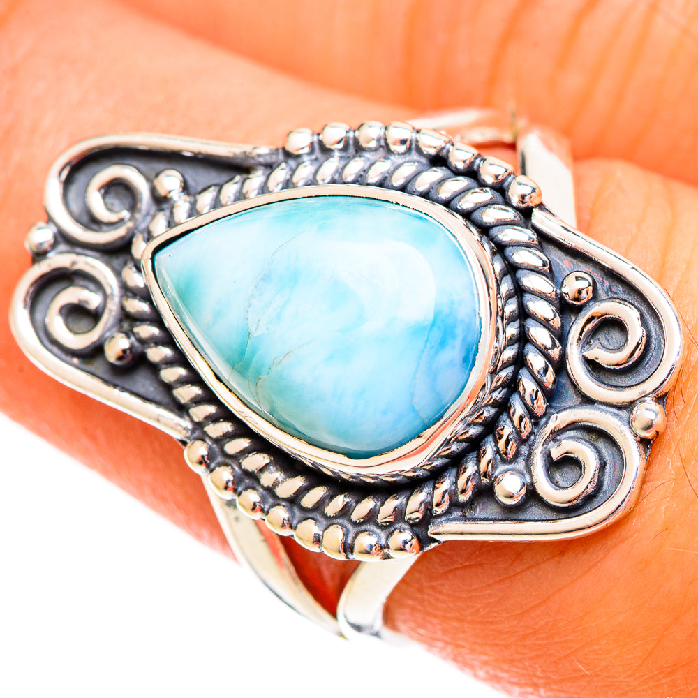 Larimar Rings handcrafted by Ana Silver Co - RING121745