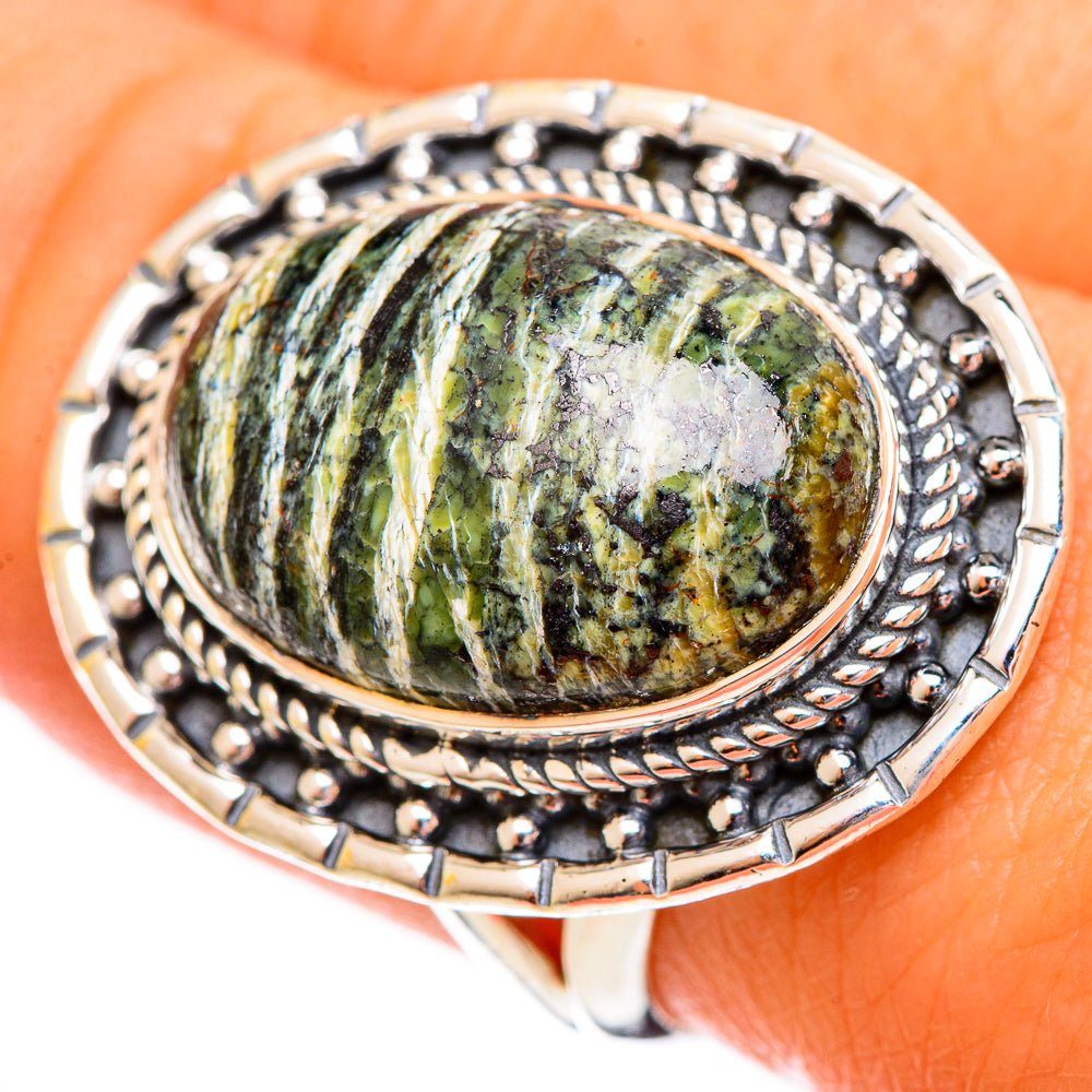 Green Swiss Opal Rings handcrafted by Ana Silver Co - RING121748