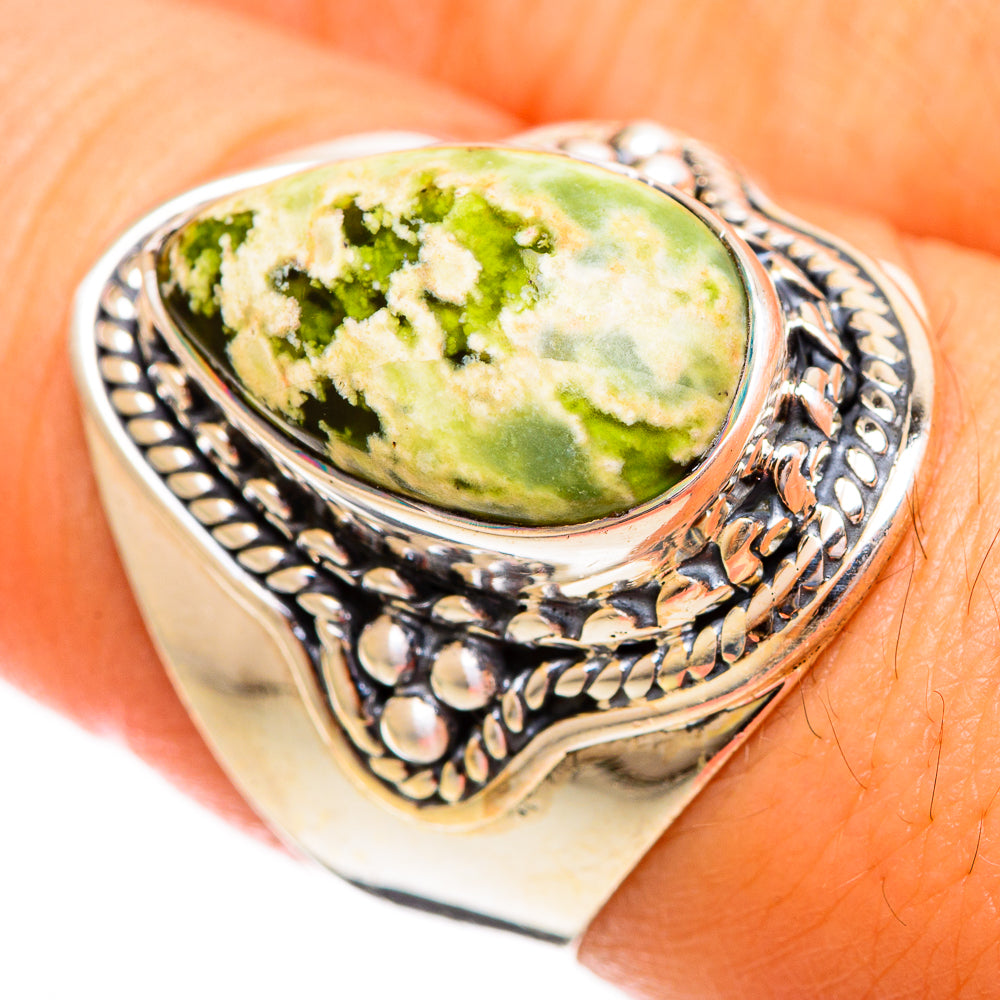 Australian Green Opal Rings handcrafted by Ana Silver Co - RING121749