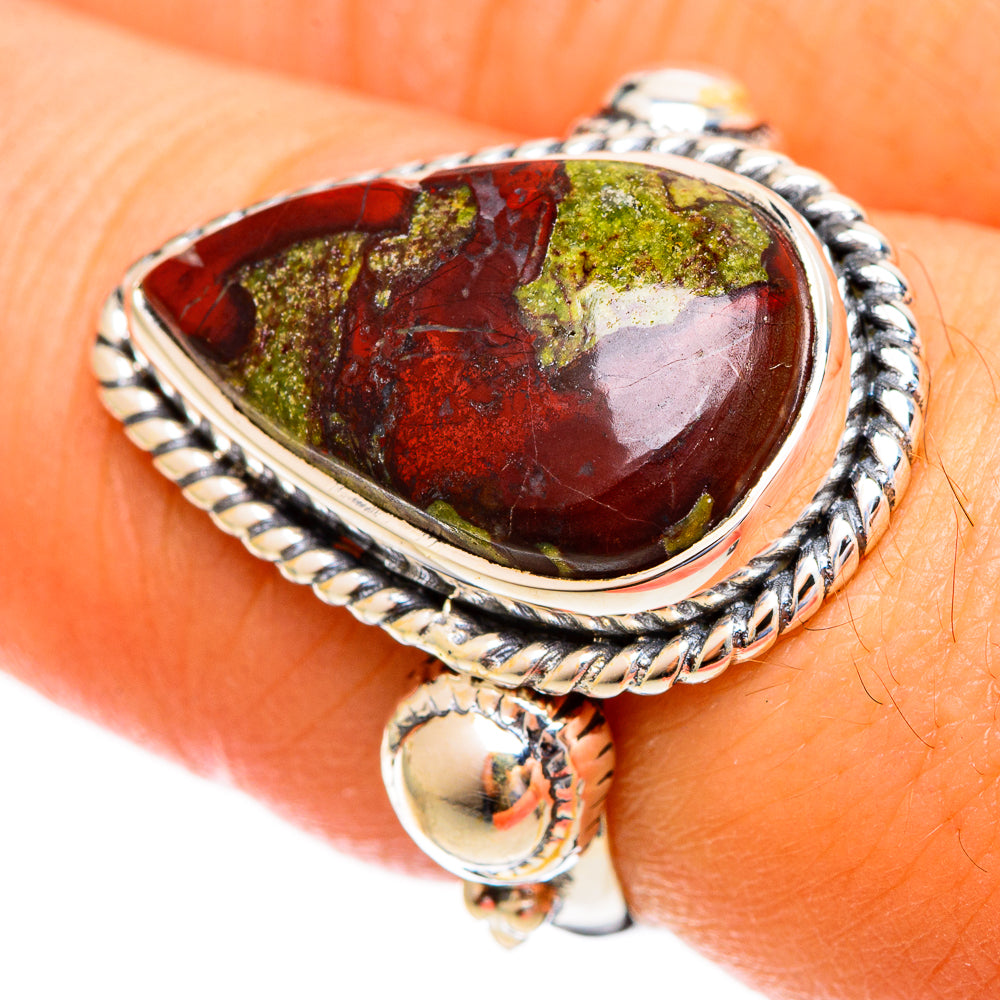 Dragon's Blood Stone Rings handcrafted by Ana Silver Co - RING121754