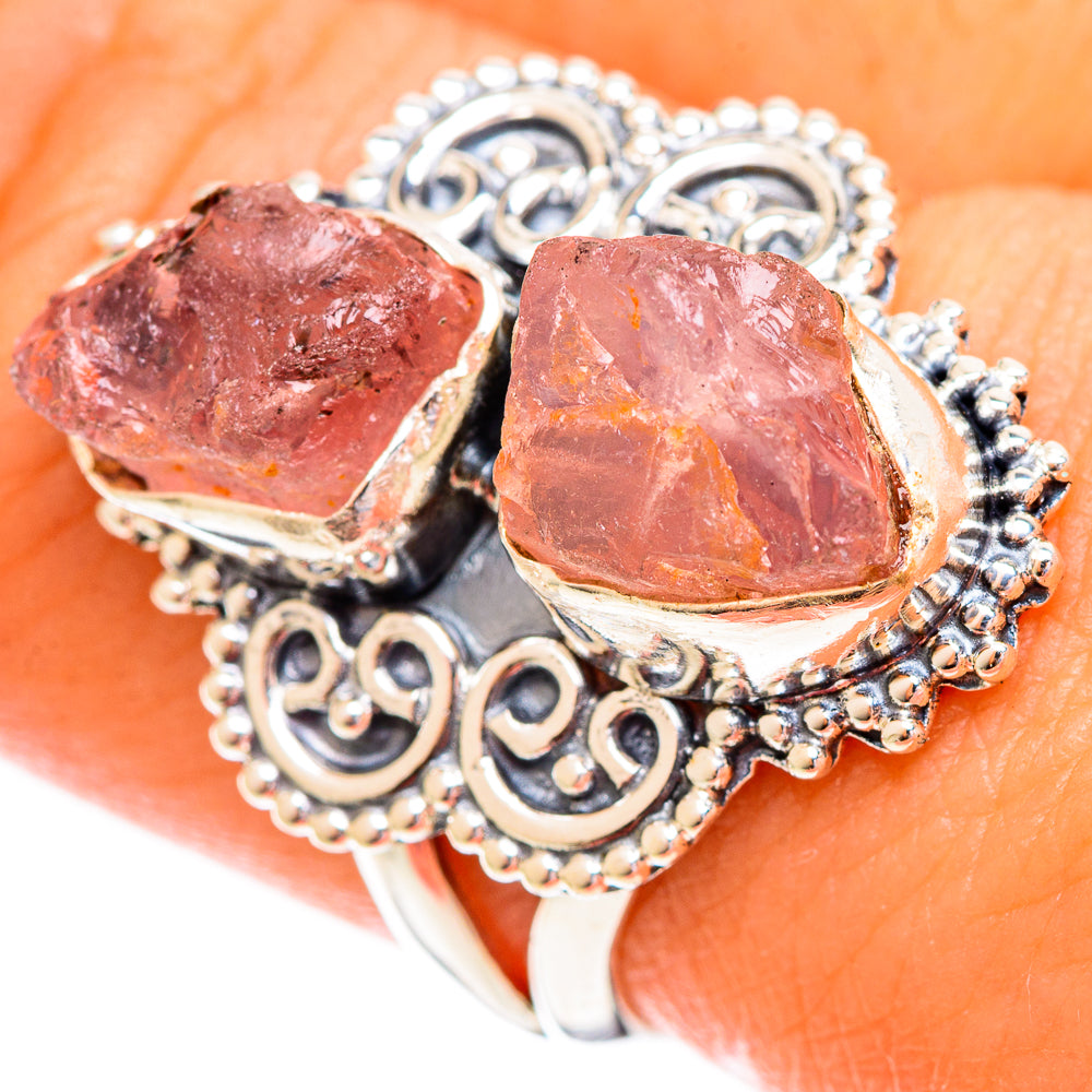 Rose Quartz Rings handcrafted by Ana Silver Co - RING121757