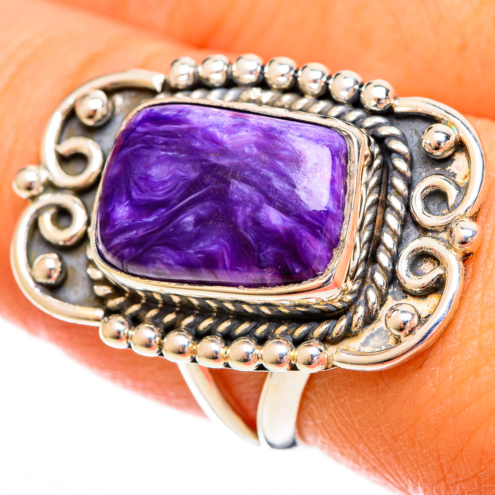 Charoite Rings handcrafted by Ana Silver Co - RING121759