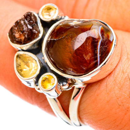 Mexican Fire Agate Rings handcrafted by Ana Silver Co - RING121782