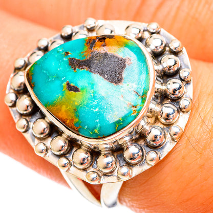 Tibetan Turquoise Rings handcrafted by Ana Silver Co - RING121796