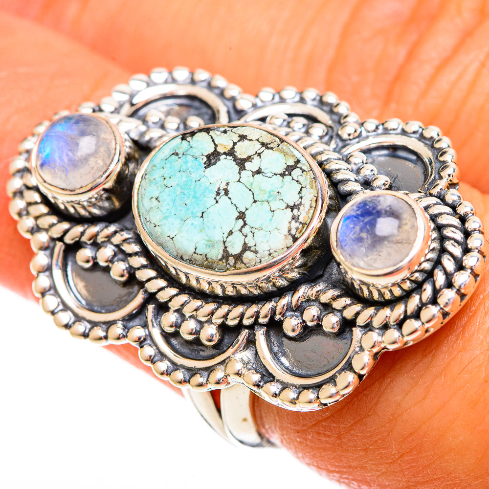 Tibetan Turquoise Rings handcrafted by Ana Silver Co - RING121799
