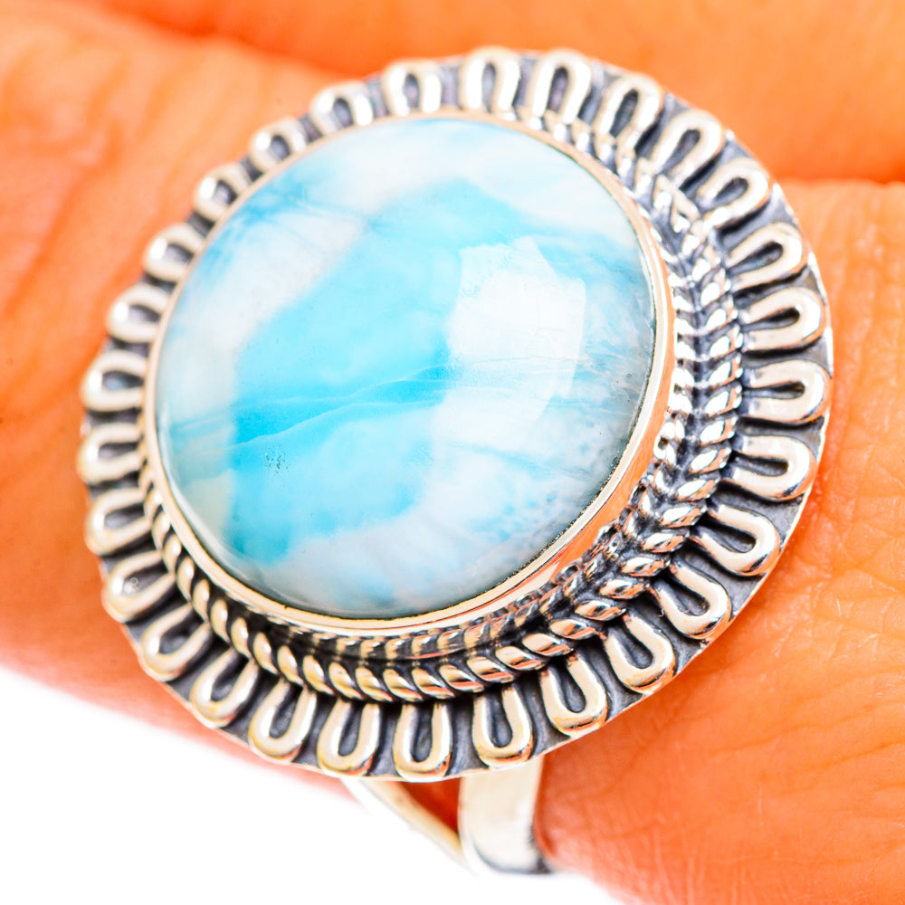 Larimar Rings handcrafted by Ana Silver Co - RING121803