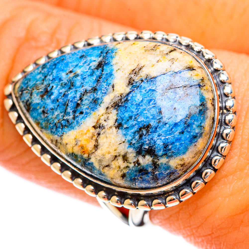 K2 Blue Azurite Rings handcrafted by Ana Silver Co - RING121807