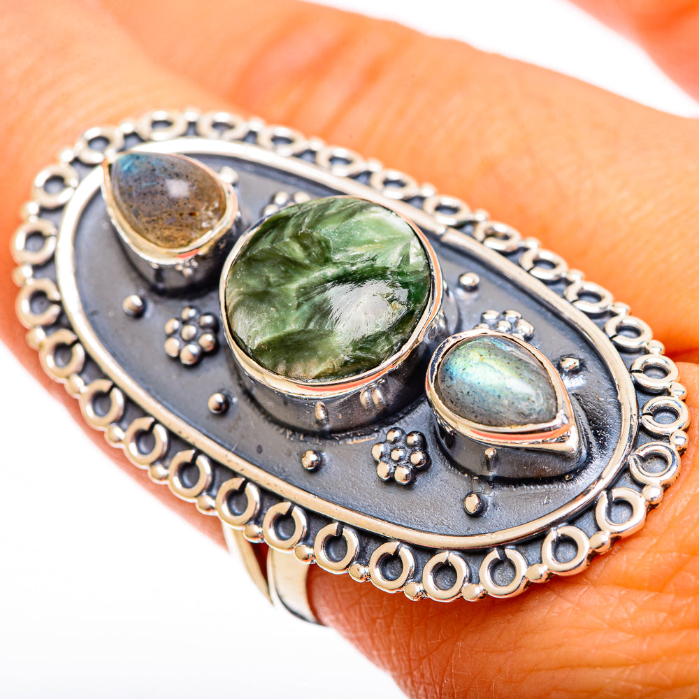 Seraphinite Rings handcrafted by Ana Silver Co - RING121809