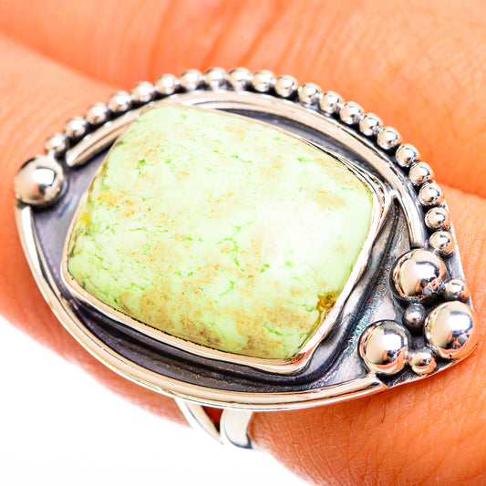 Lemon Chrysoprase Rings handcrafted by Ana Silver Co - RING121814