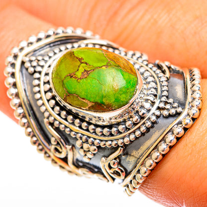 Green Copper Composite Turquoise Rings handcrafted by Ana Silver Co - RING121818