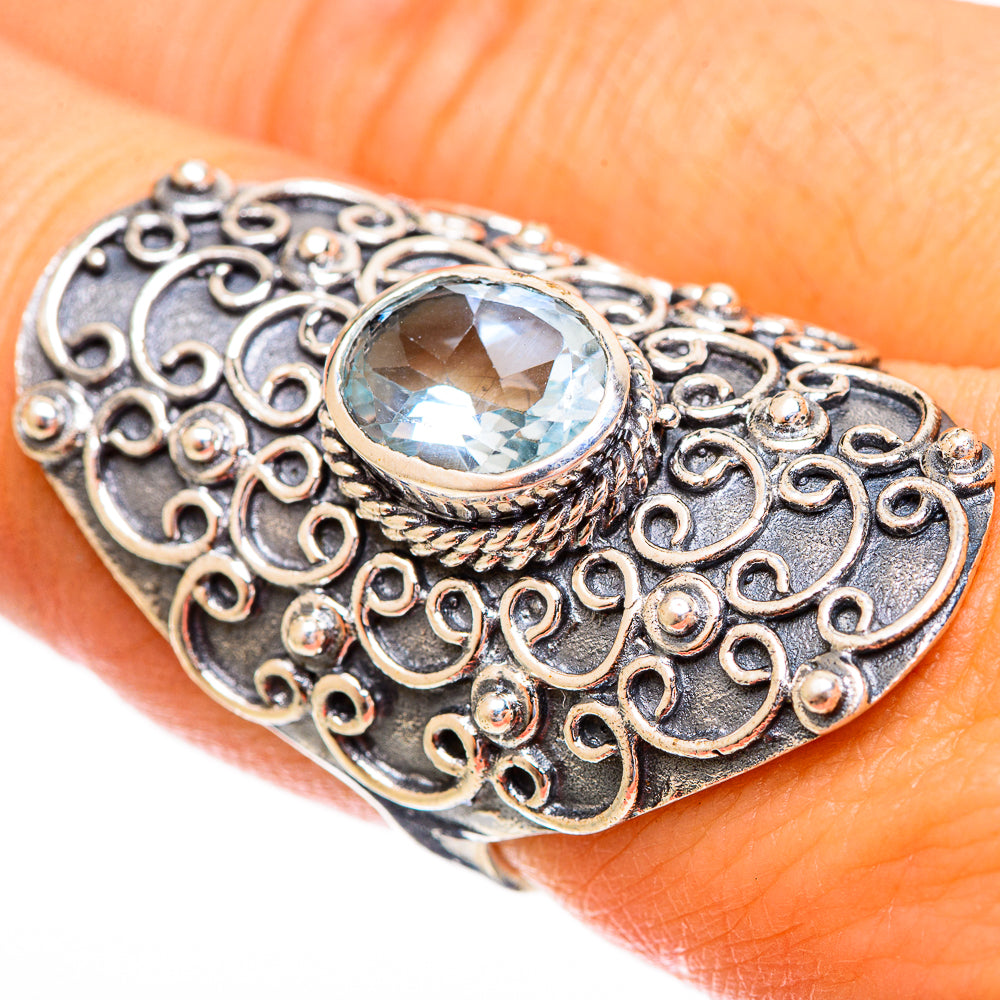 Blue Topaz Rings handcrafted by Ana Silver Co - RING121860