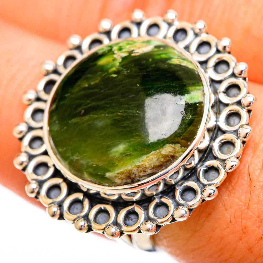 Australian Green Opal Rings handcrafted by Ana Silver Co - RING121866