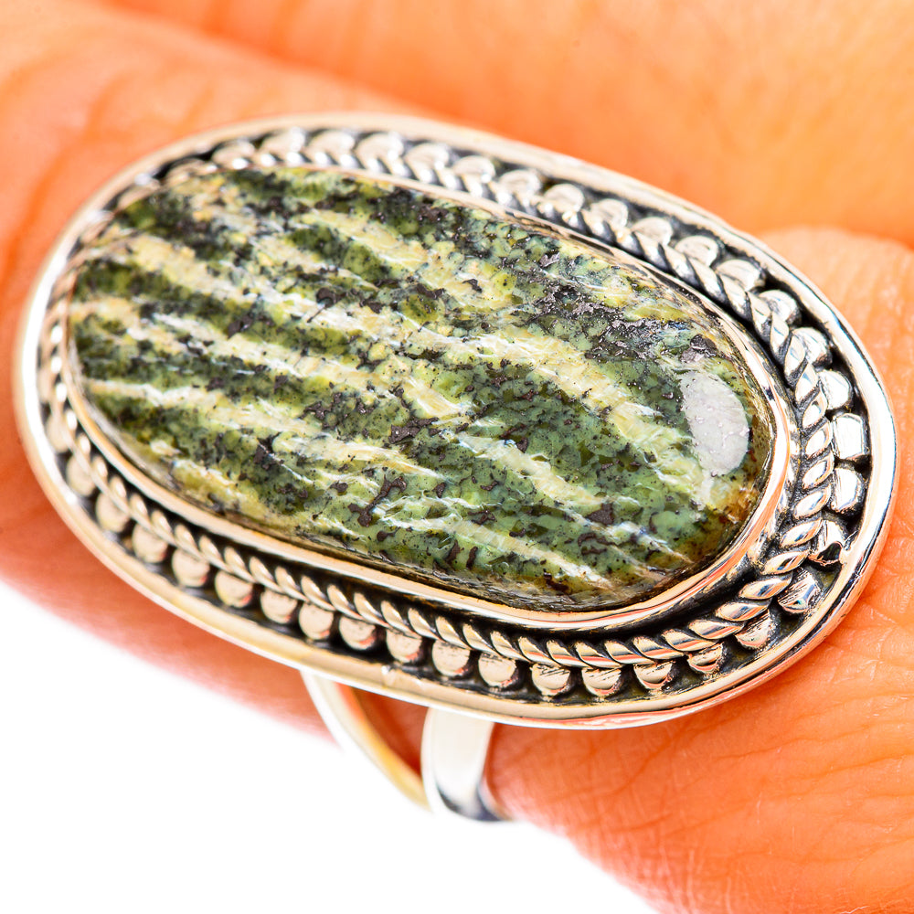 Green Swiss Opal Rings handcrafted by Ana Silver Co - RING121867