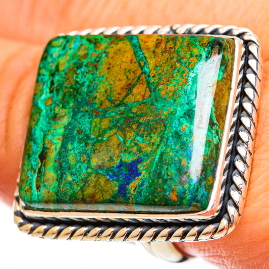 Azurite In Malachite Rings handcrafted by Ana Silver Co - RING121871