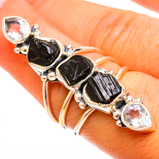 Black Tourmaline Rings handcrafted by Ana Silver Co - RING121888