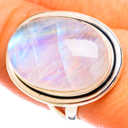 Rainbow Moonstone Rings handcrafted by Ana Silver Co - RING121893