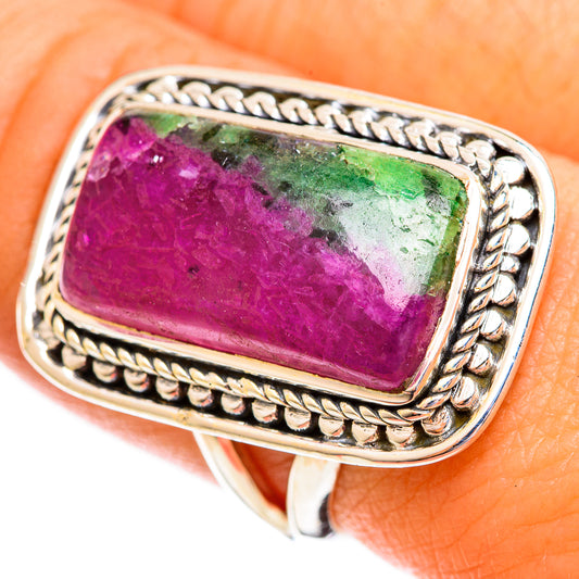 Ruby Zoisite Rings handcrafted by Ana Silver Co - RING121895