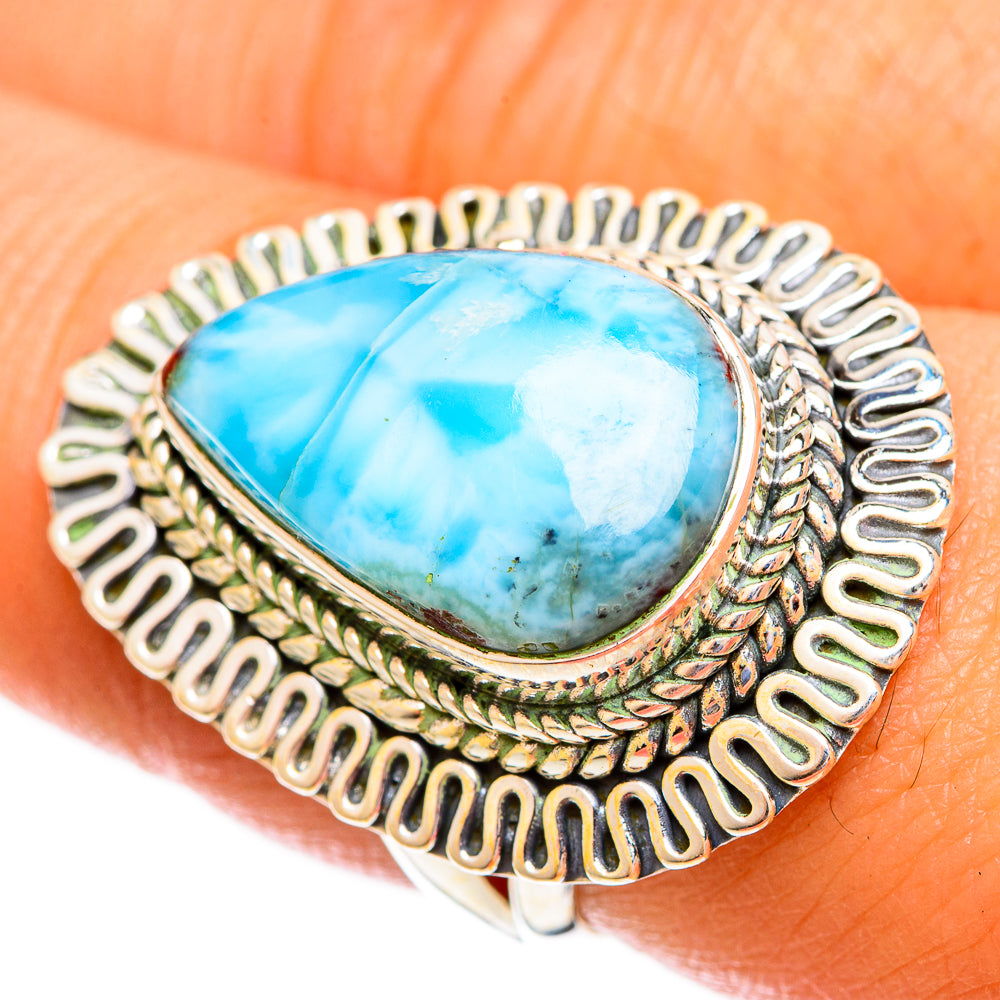 Larimar Rings handcrafted by Ana Silver Co - RING121906